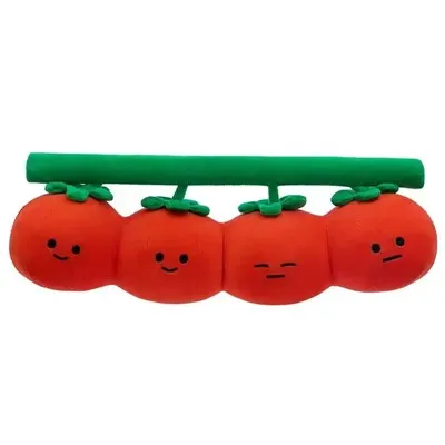 Süßes Tomatenranken-Plüschkissen